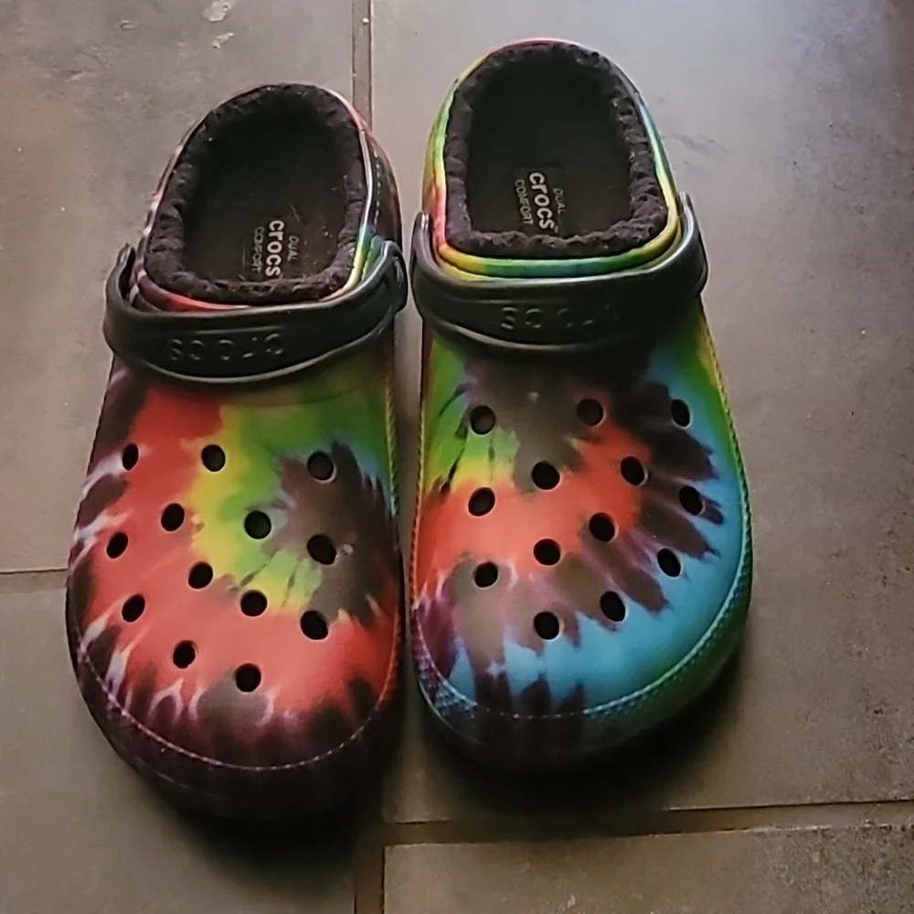 Crocs Classic Clogs Multi Color Tie Dye 11M/13W Unisex - Picture 3 of 6